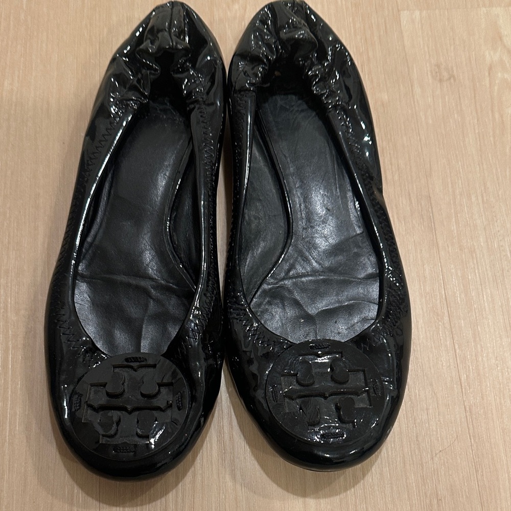 Tory Burch Glossy Black Flats